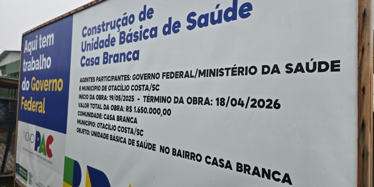 Otacílio Costa terá nova Unidade Básica de Saúde no bairro Casa Branca