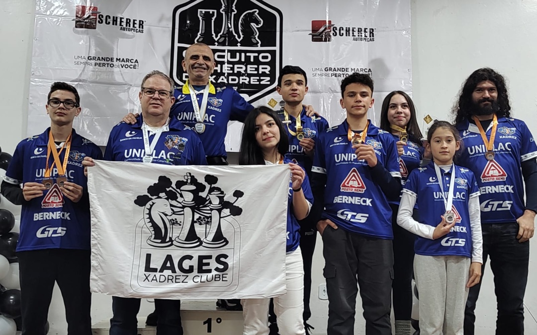 Xadrez lageano brilha em Cunha Porã com 12 premiações e vice-campeonato geral