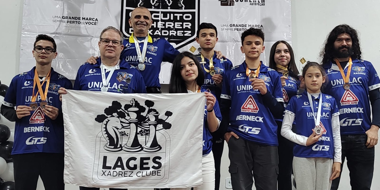 Xadrez lageano brilha em Cunha Porã com 12 premiações e vice-campeonato geral