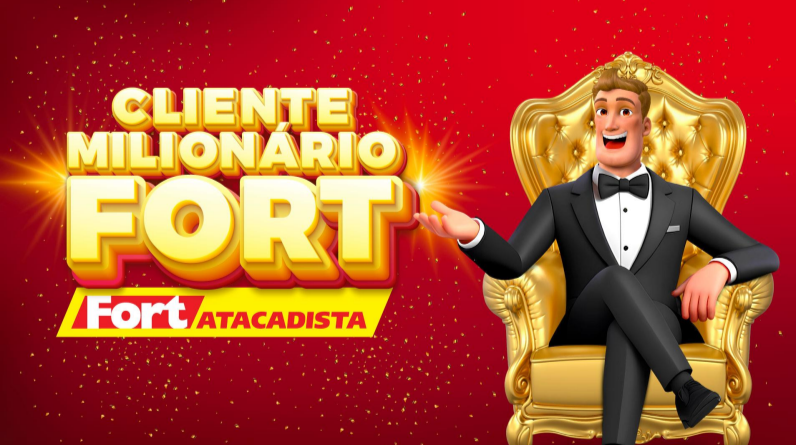 Fort Atacadista lança promoção “Cliente Milionário” com sorteio de R$ 1 milhão e mais de 40 prêmios diários
