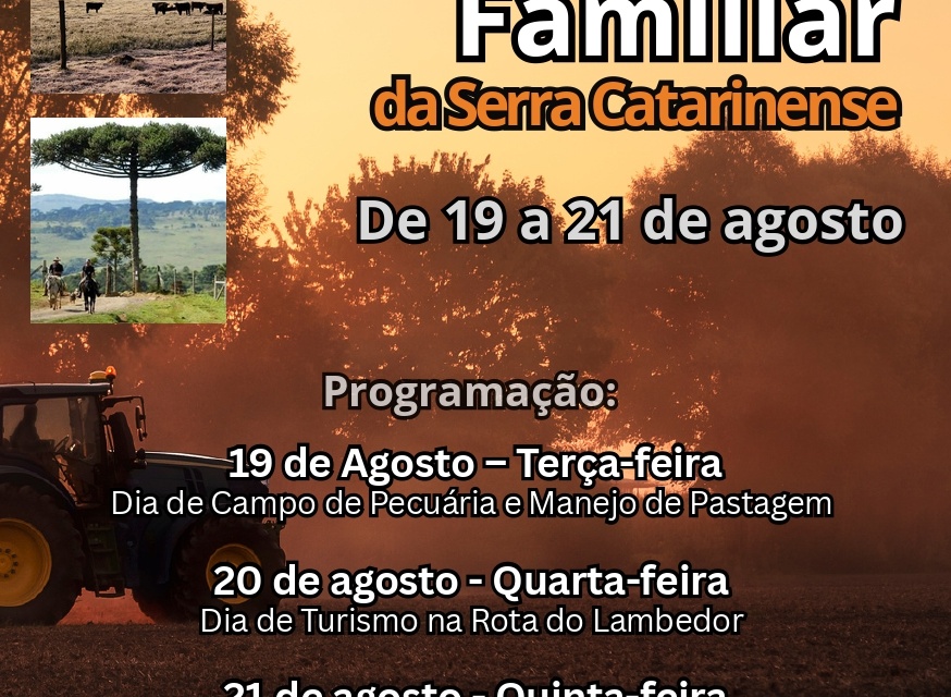 Começa nesta terça-feira a Semana da Agricultura Familiar da Serra Catarinense