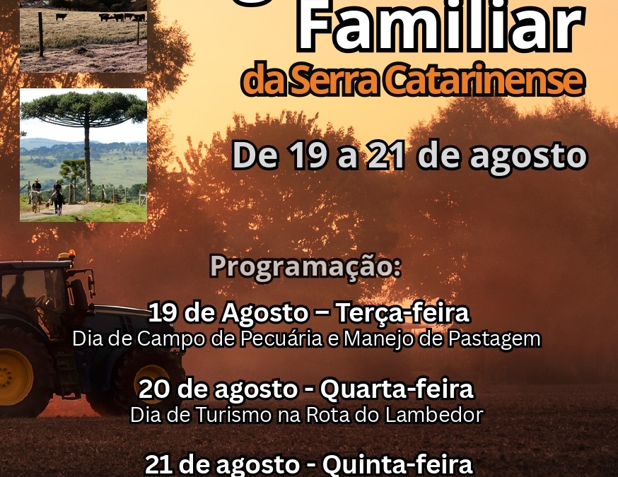 Começa nesta terça-feira a Semana da Agricultura Familiar da Serra Catarinense
