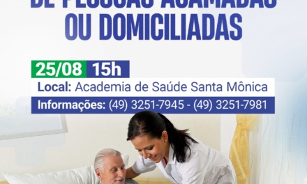 Secretaria da Saúde promove encontro para cuidadores e familiares de pessoas acamadas ou domiciliadas