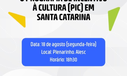 Assembleia Legislativa de SC promove audiência pública sobre o Programa de Incentivo à Cultura na próxima segunda-feira