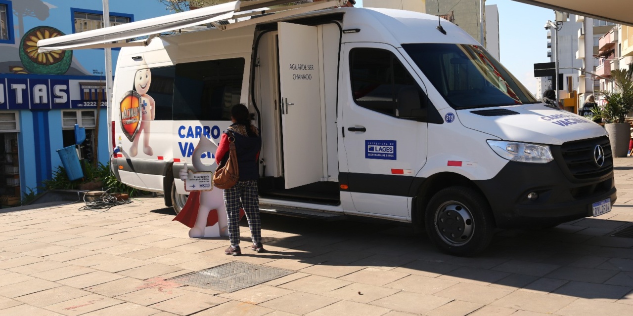 O Carro da Vacina estará no calçadão da Praça João Costa nesta quarta-feira