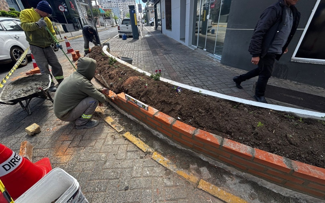 Recuperação de canteiros na Via Gastronômica será finalizada nesta semana