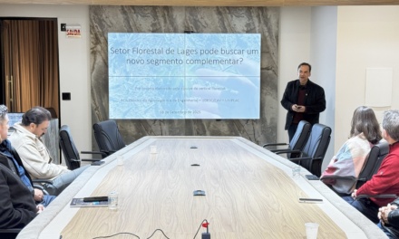 Professor da UDESC apresenta pré-projeto para o setor florestal em reunião com diretores da ACIL