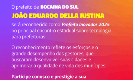 Prefeito de Bocaina do Sul será homenageado no 8º Congresso Catarinense de Cidades Digitais e Inteligentes