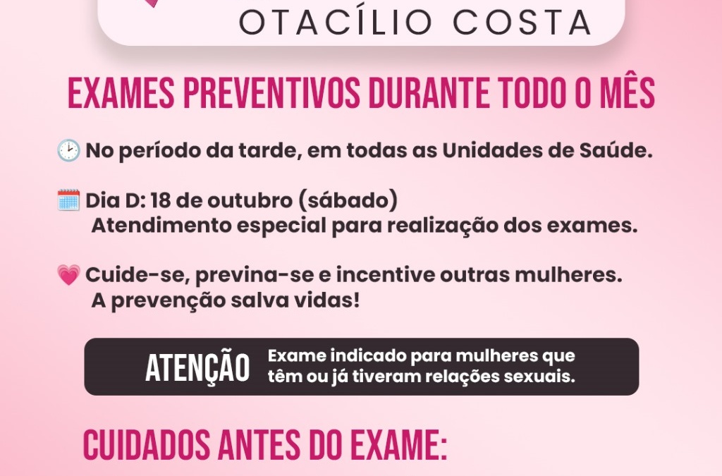 Outubro Rosa mobiliza unidades de saúde em Otacílio Costa