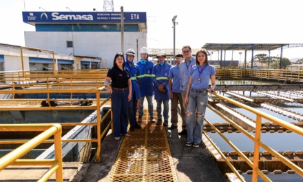 Equipe técnica avalia a estrutura Estação de Tratamento de Água 1 de Lages