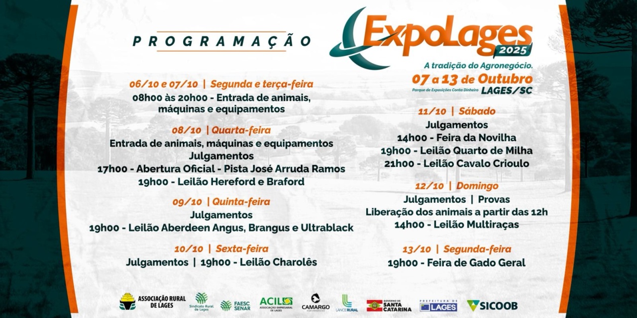 Programação de julgamentos e leilões movimenta a Expolages 2025 a partir desta quarta (8)