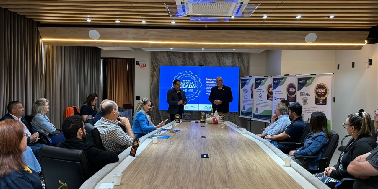 Rotary Club de Lages Alvorada celebra manhã de propósito e transformação na ACIL com entrega de certificações a Empresas Cidadãs