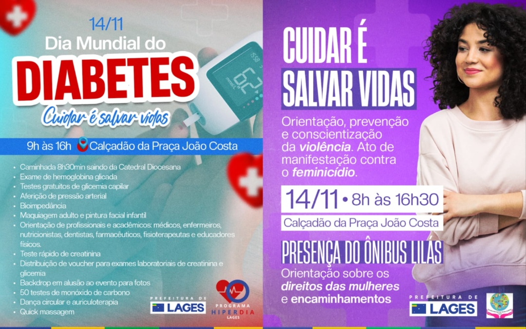 “Cuidar é salvar vidas”: ações marcam Dia Mundial do Diabetes e mobilização contra a violência
