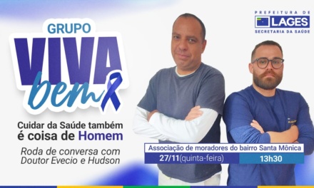 Grupo Viva Bem promove roda de conversa sobre saúde masculina nesta quinta-feira no Santa Mônica