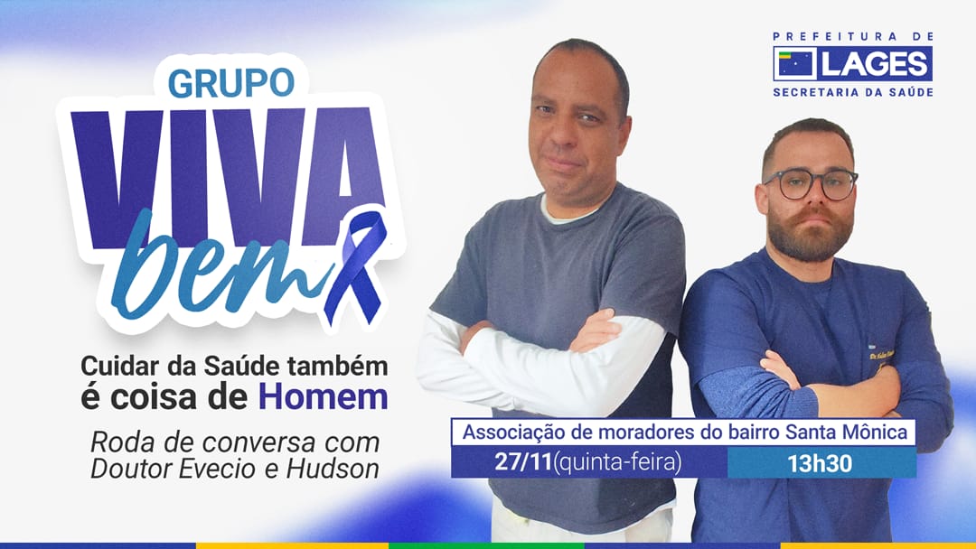Grupo Viva Bem promove roda de conversa sobre saúde masculina nesta quinta-feira no Santa Mônica