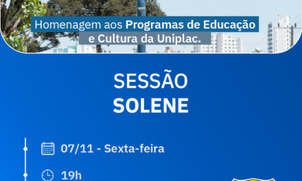 Câmara Lages: Agenda da semana – 2 a 8 de novembro