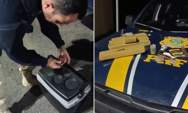 Foi dar carona pra maconha até Vacaria e acabou na delegacia em Lages