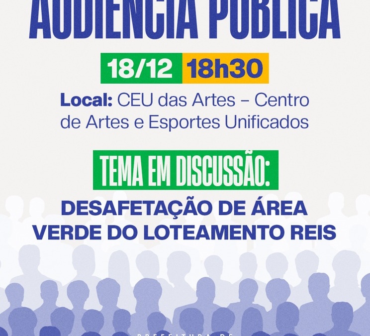 Audiência pública discute desafetação de área verde no Bairro Universitário para projeto esportivo educacional