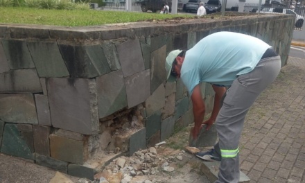 Limpeza e roçada executadas em praças de Lages nesta segunda-feira