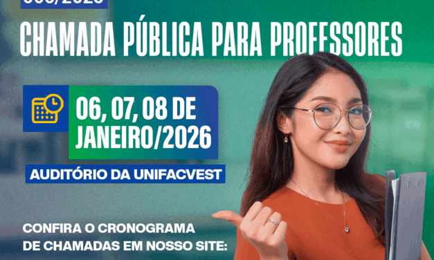 Primeira Chamada do Processo Seletivo nº: 006/2025 será realizada em janeiro