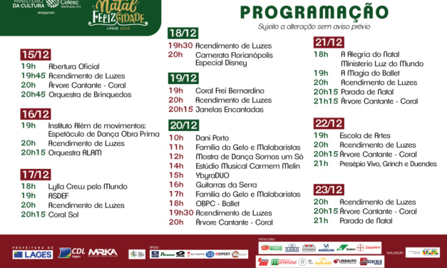 Programação cultural do Natal FelizCidade começa nesta segunda-feira