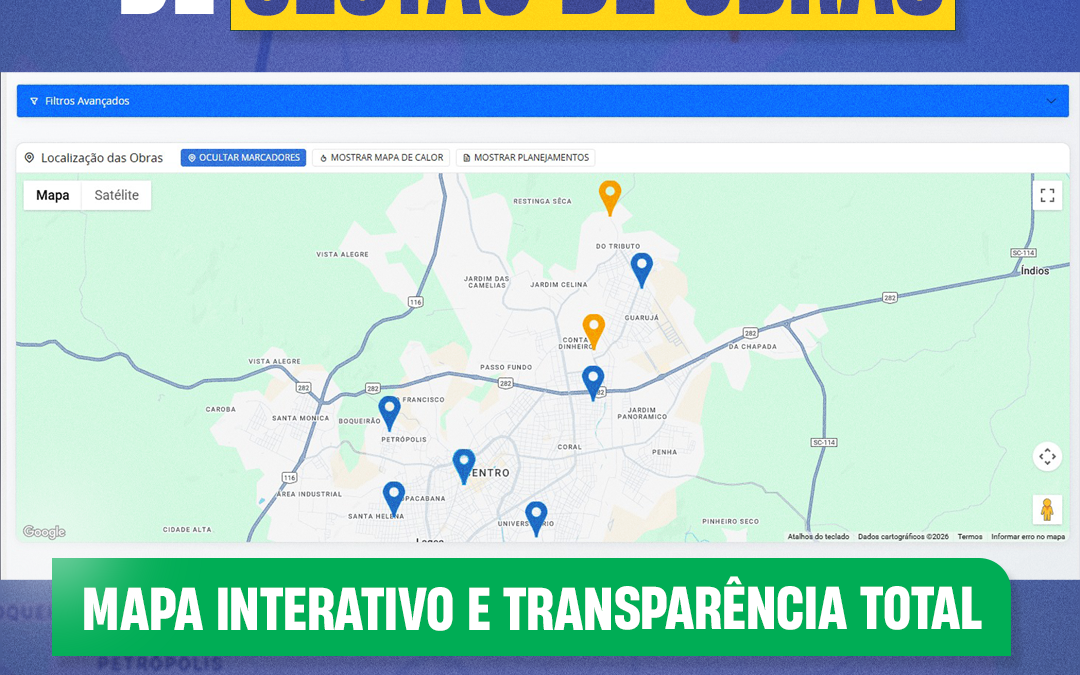Lages implanta sistema integrado de gestão de obras com mapa interativo e transparência total