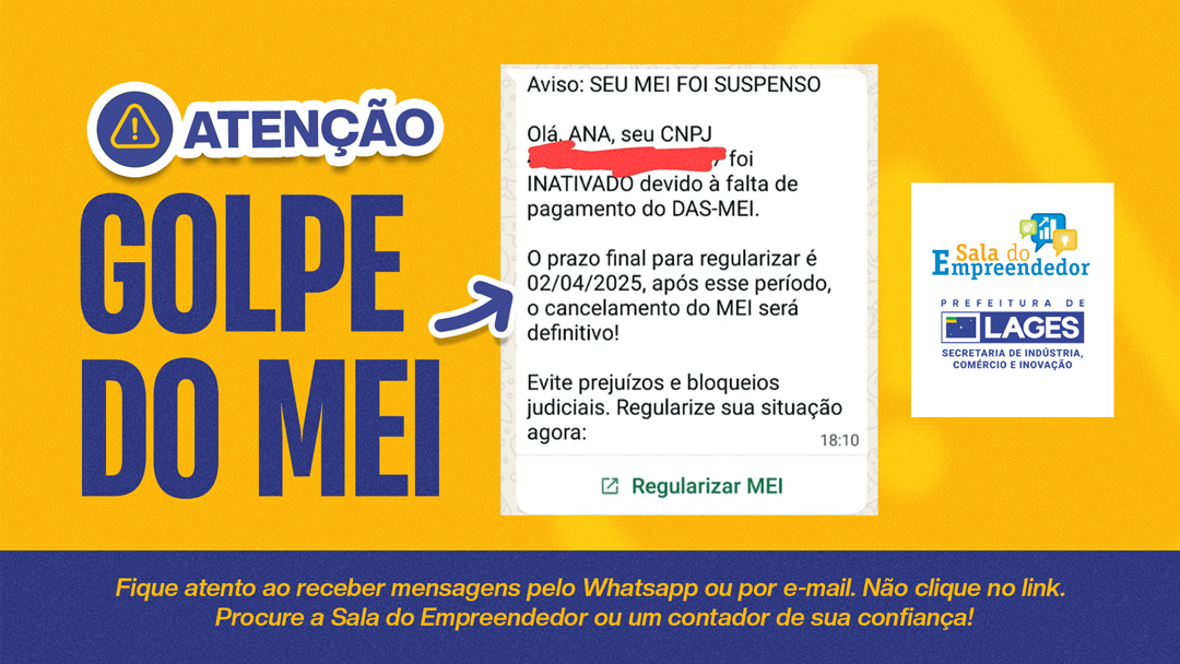 Secretaria da Indústria, Comércio e Inovação alerta Microempreendedores Individuais sobre nova tentativa de golpe financeiro pela Internet em cobrança ilícita