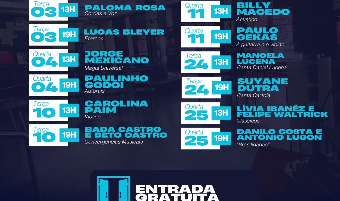 Atrações musicais nesta terça-feira no Teatro Marajoara