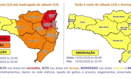 Avisos de possíveis temporais e chuvas intensas emitidos pela Defesa Civil do Estado colocam a Prefeitura de Lages em atenção a partir desta sexta-feira