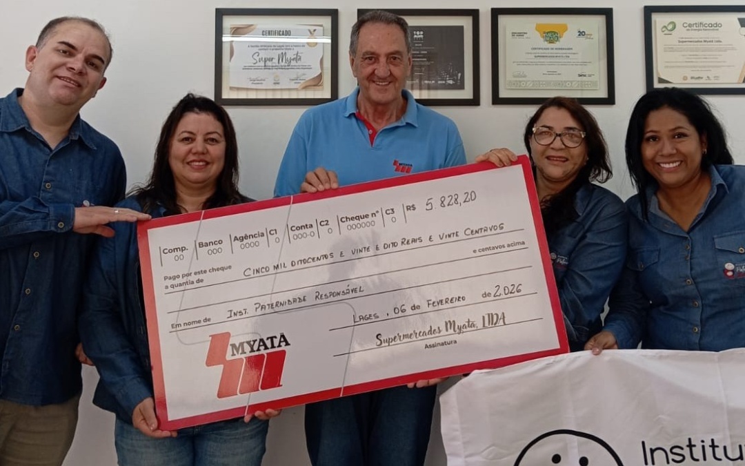 Myatã repassa ao Instituto Paternidade Responsável recursos do Troco Solidário