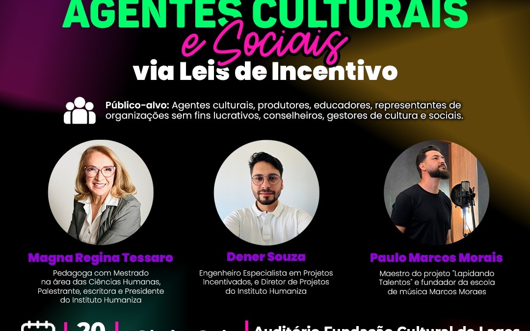 Curso “Conexão Cultural” ocorre na Fundação Cultural de Lages no dia 20 de março com foco na elaboração de projetos socioculturais