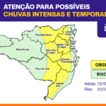 Prefeitura de Lages em atenção por risco moderado de chuvas intensas e temporais de verão nesta quarta e quinta-feira