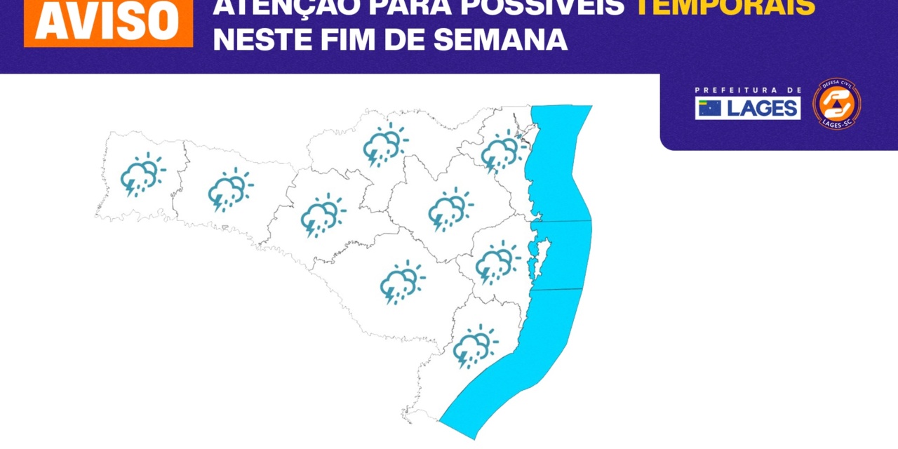 Previsão de temporais para o fim de semana coloca Prefeitura de Lages em atenção