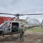 Helicóptero Águia realiza pouso de emergência em Lages após pane em voo